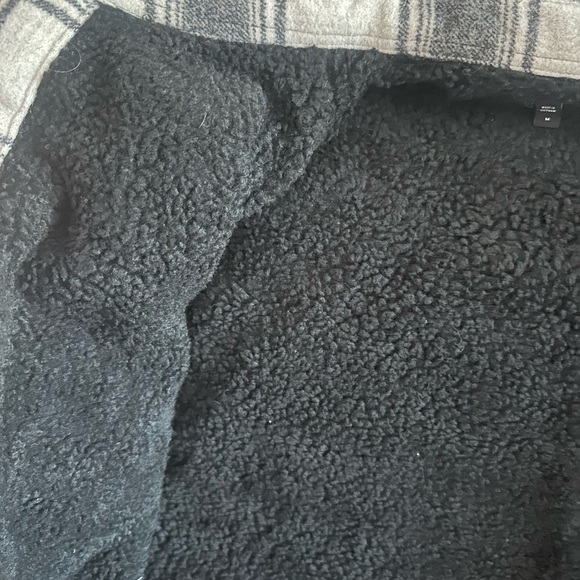 Express Black and White Plaid Shirt Jacket - Picture 2 of 3